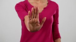 stock-footage-woman-showing-stop-by-body-language-video